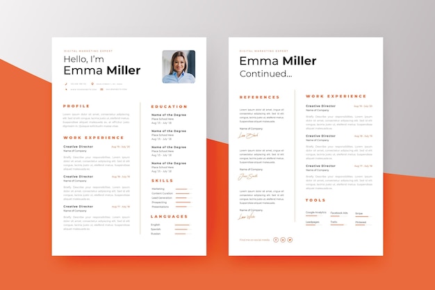 Minimalistische curriculum vitae-sjabloon