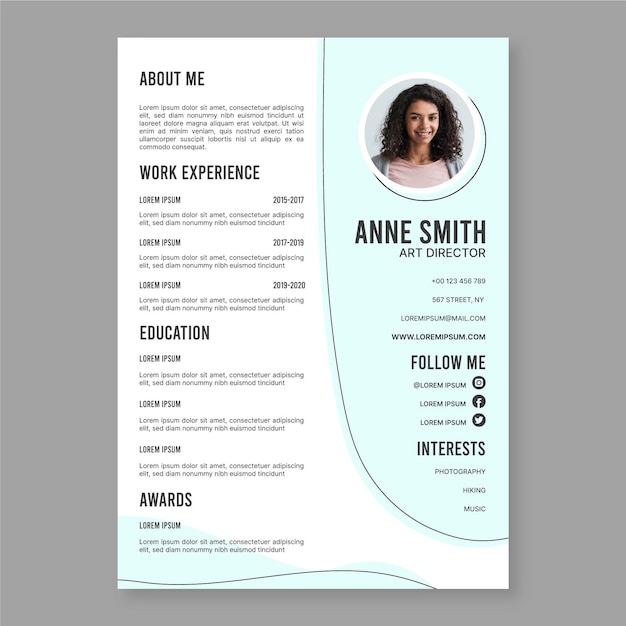 Minimalistische cv-template