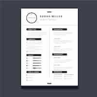 Gratis vector minimalistische cv-template