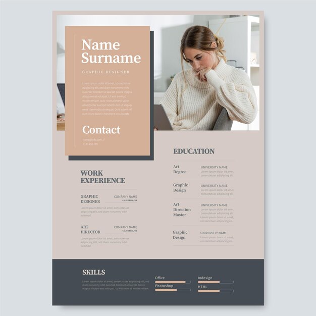Minimalistische cv-template