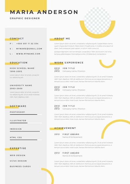 Gratis vector minimalistische cv-template