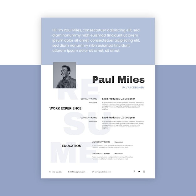 Minimalistische cv-template