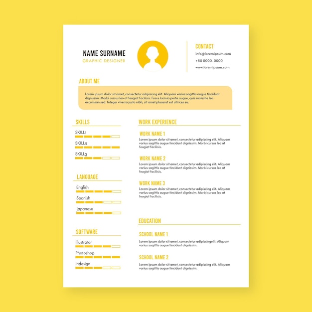 Minimalistische cv-template