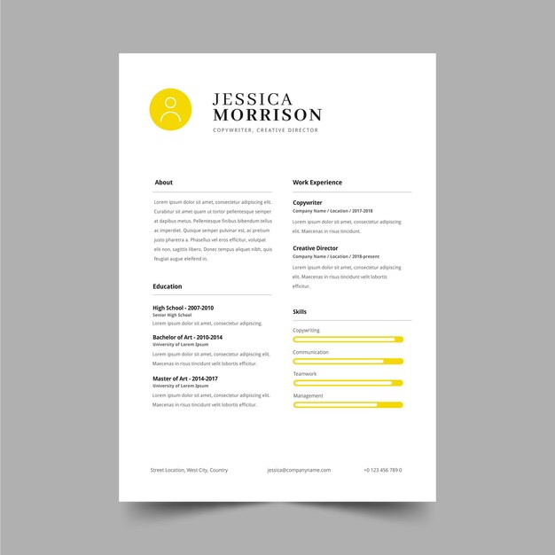 Minimalistische cv-template