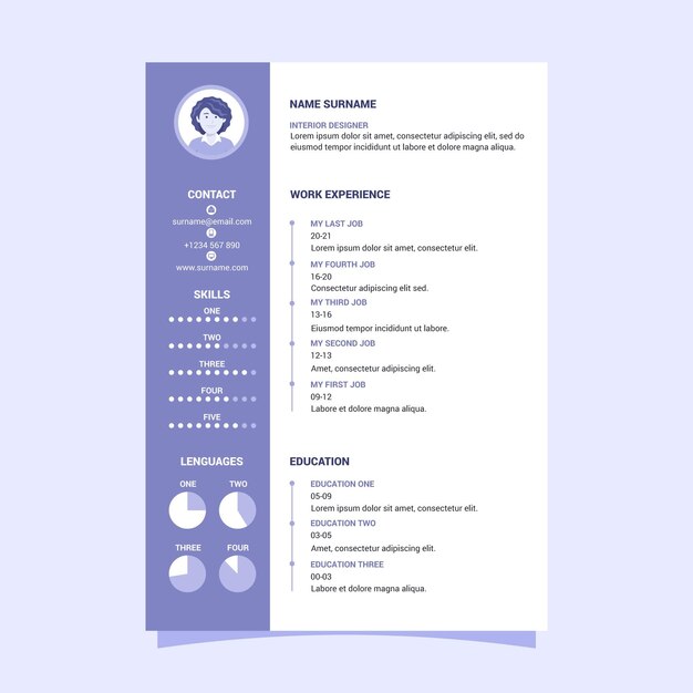 Minimalistische cv-template