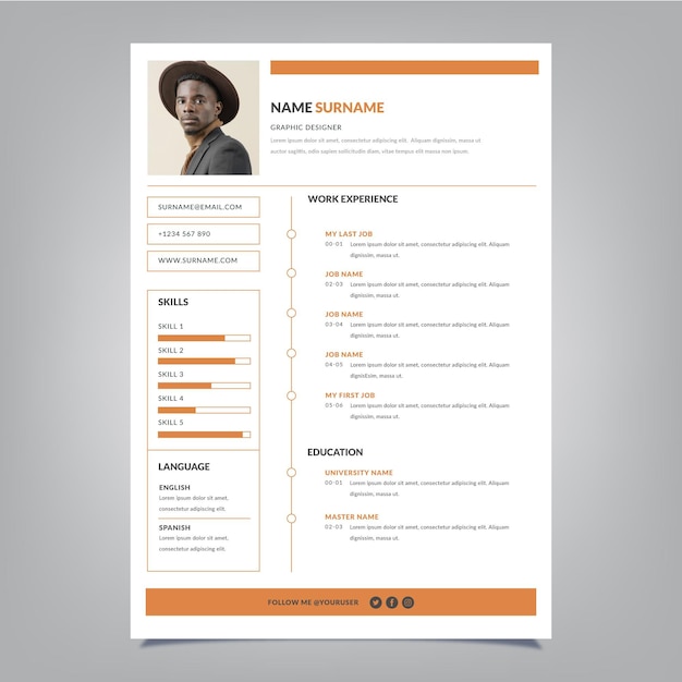 Minimalistische cv-template