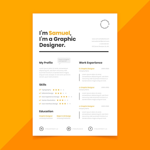 Minimalistische cv-template