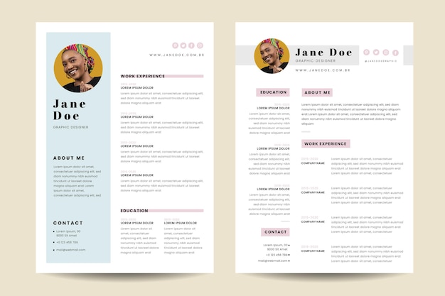 Gratis vector minimalistische cv-template