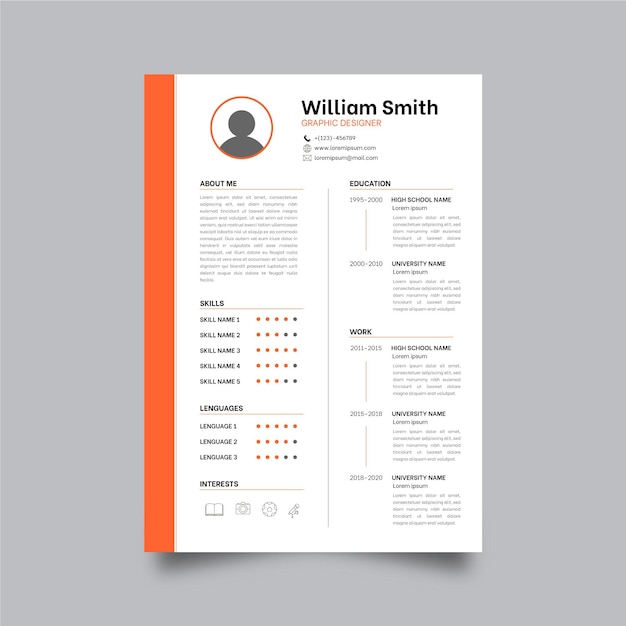 Minimalistische cv-template