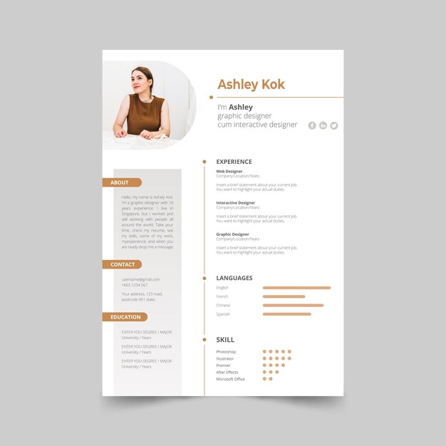 Minimalistische cv-template