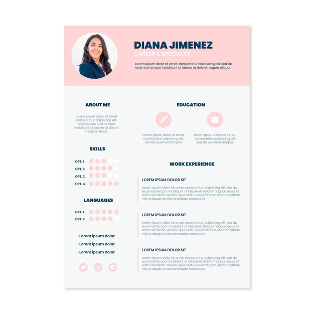 Minimalistische cv-template