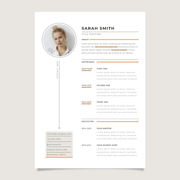 Gratis vector minimalistische cv-template