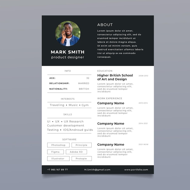 Minimalistische cv-template