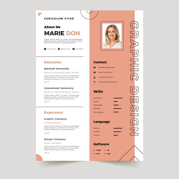 Minimalistische cv-template