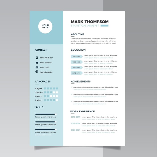 Minimalistische cv-template