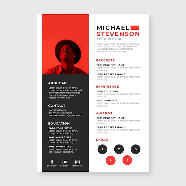 Gratis vector minimalistische cv-template