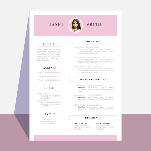 Gratis vector minimalistische cv-template