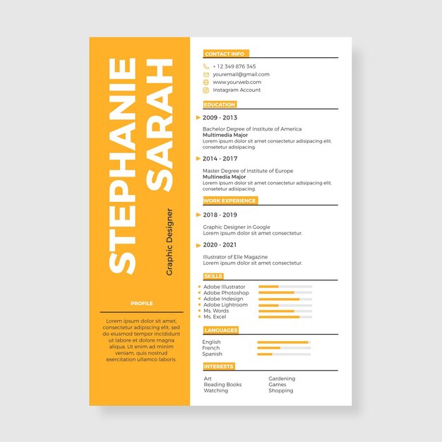 Minimalistische cv-template