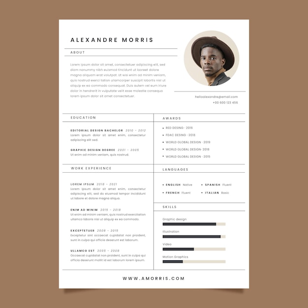 Minimalistische cv-template