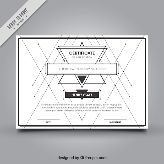 Minimalistische diploma met lijnen