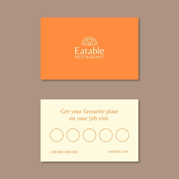 Gratis vector minimalistische eetbare restaurantloyaliteitskaart