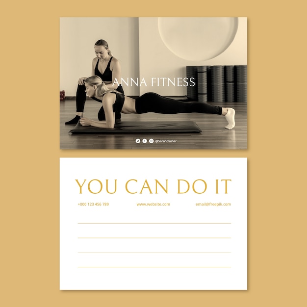 Gratis vector minimalistische fitness personal trainer briefkaart