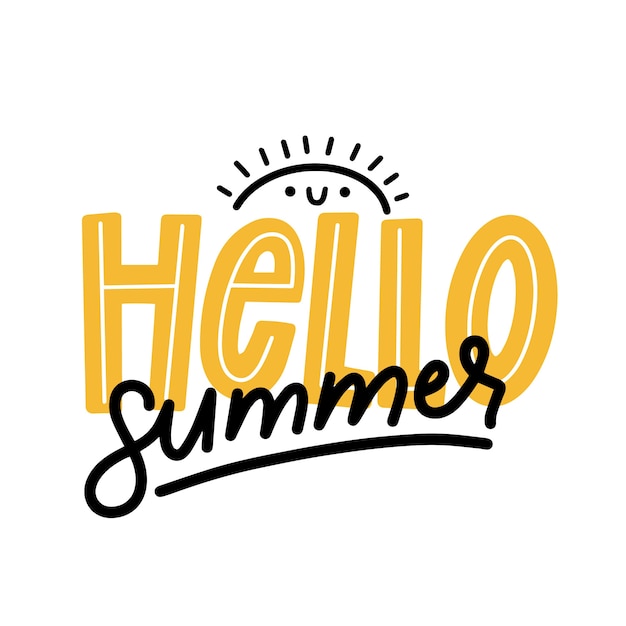 Minimalistische hallo zomer belettering