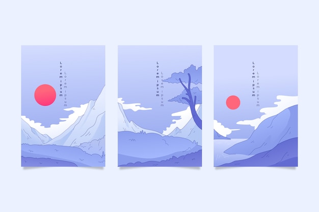 Minimalistische japanse omslagset