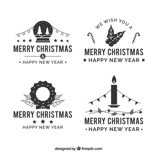 Minimalistische kerstmis badges