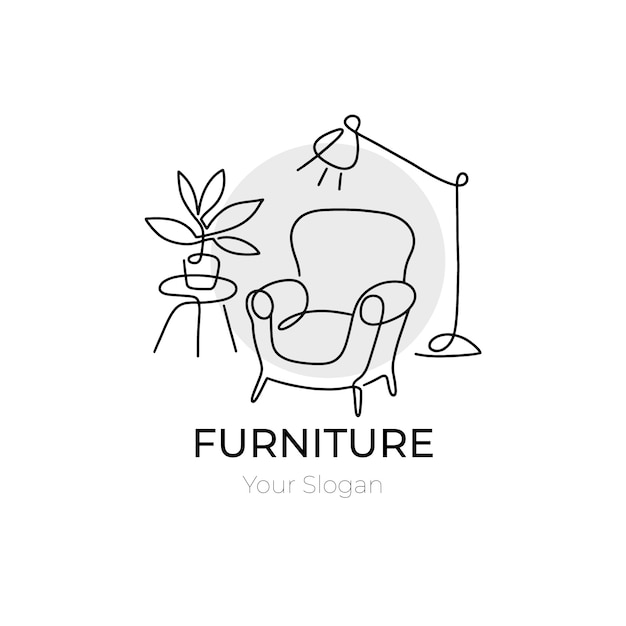 Gratis vector minimalistische meubels logo achtergrond