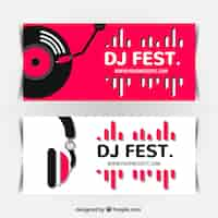 Gratis vector minimalistische muzikale festival banners