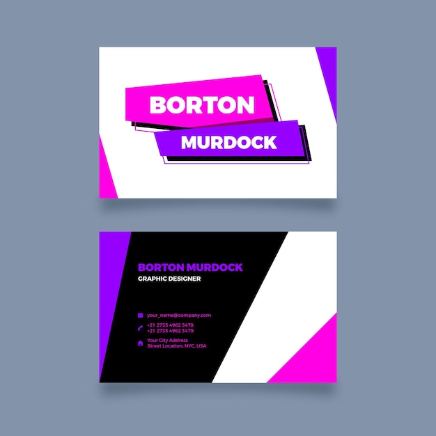 Gratis vector minimalistische neon visitekaartjes