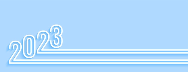 Minimalistische nieuwjaarsbanner voor 2023 in lijnstijl