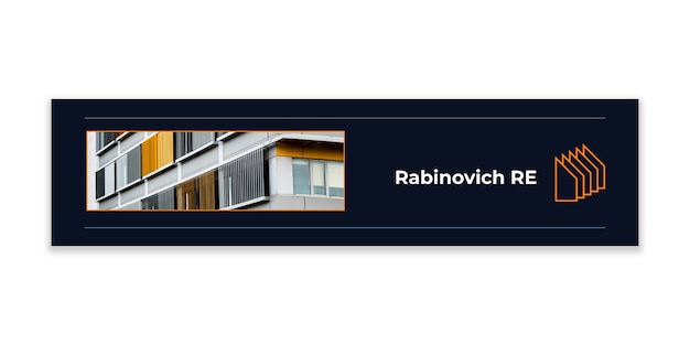 Gratis vector minimalistische rabinovich onroerend goed linkedin banner