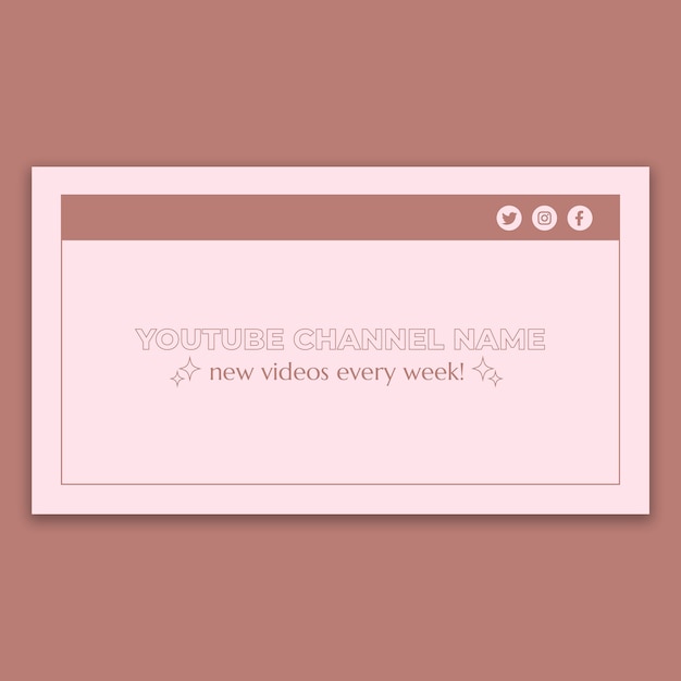 Minimalistische roze esthetische YouTube-kanaalafbeeldingen