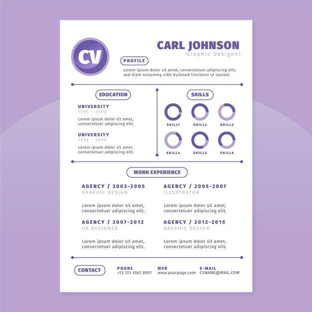 Minimalistische stijl curriculum vitae-sjabloon