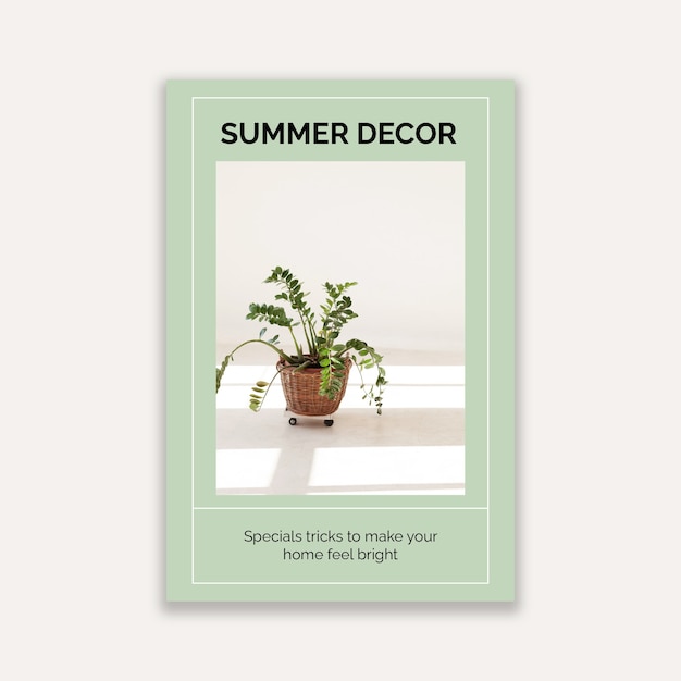 Gratis vector minimalistische zomerdecor interieur blog graphic