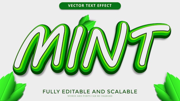Mint teksteffect bewerkbaar eps-bestand