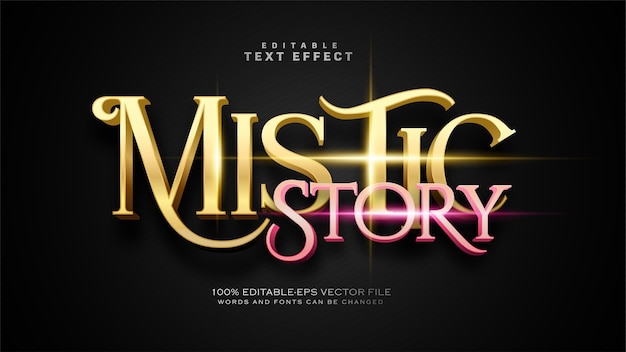 Gratis vector mistic story text effect