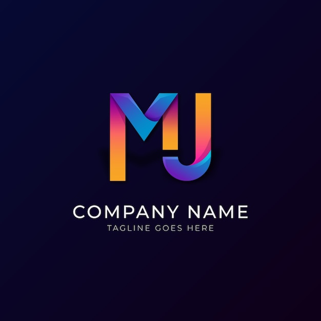 Gratis vector mj-logo ontwerpsjabloon