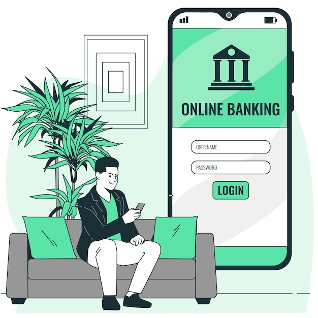 Mobiel bankieren concept illustratie