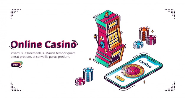 Gratis vector mobiel online casino voor smartphonebanner