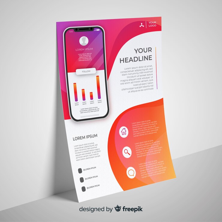 Gratis Vector mobiele app-flyer