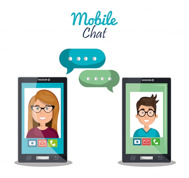 Gratis vector mobiele chat