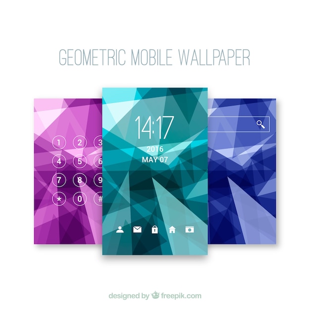 Gratis vector mobiele geometrische wallpapers