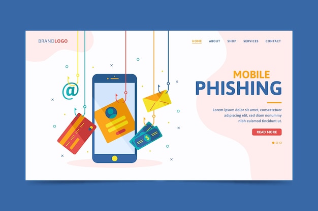 Mobiele phishing-bestemmingspagina