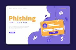 Gratis vector mobiele phishing-bestemmingspagina