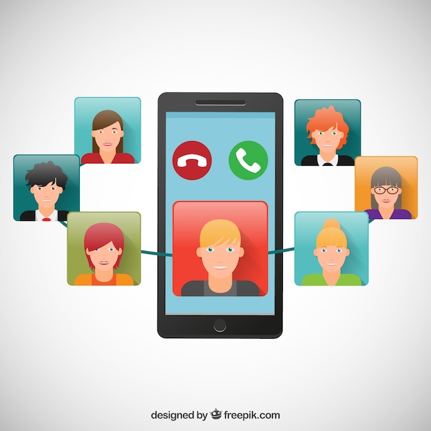 Gratis vector mobiele telefoon bellen