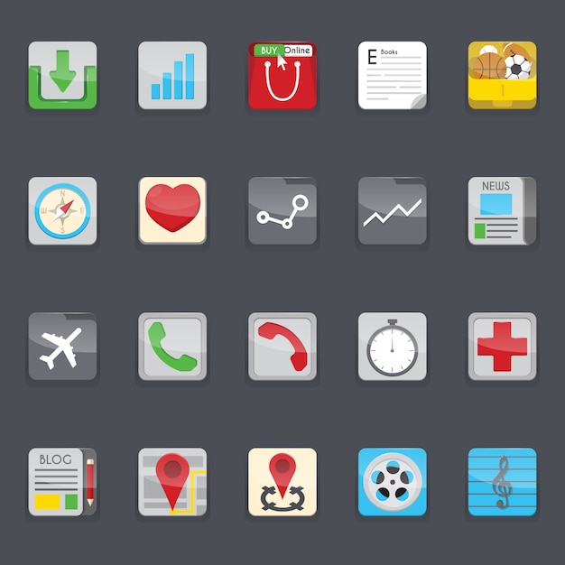 Mobiele telefoon menu iconen collectie