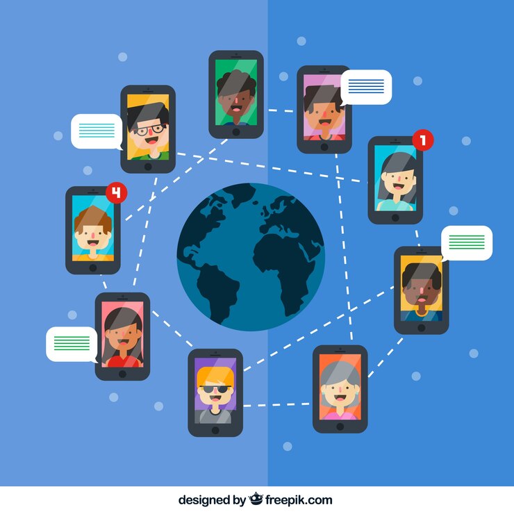 Gratis Vector mobiele telefoon netwerkconcept
